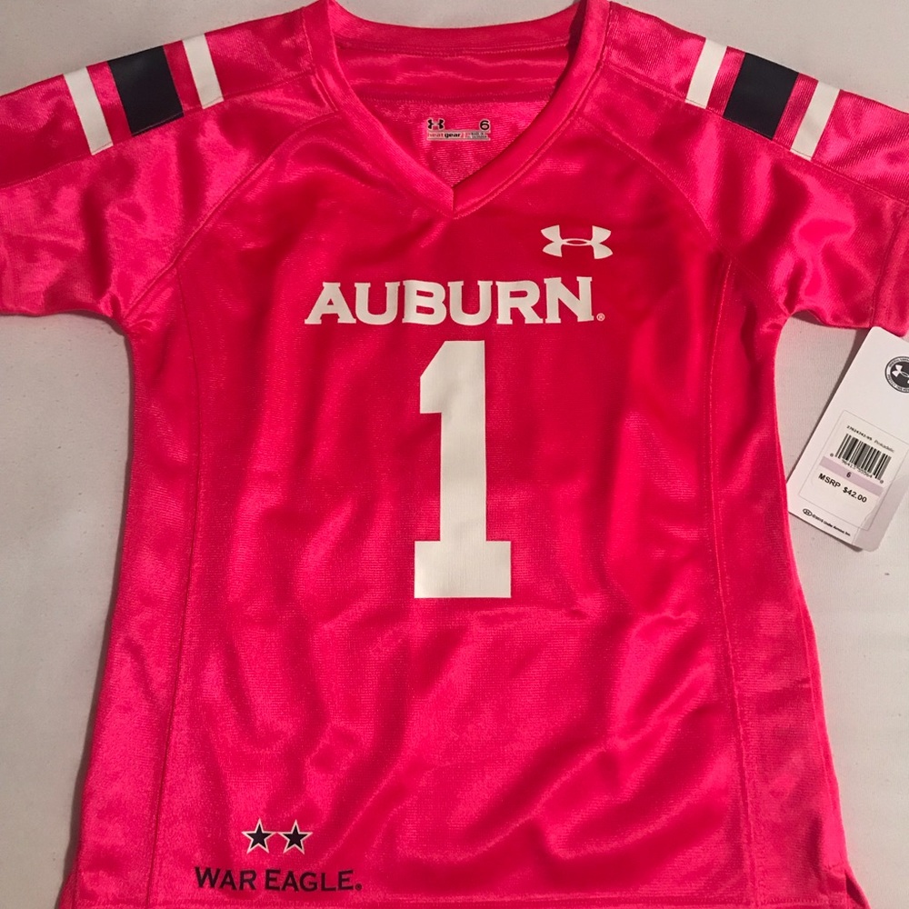 Girls Under Armour Pink Auburn Jersey